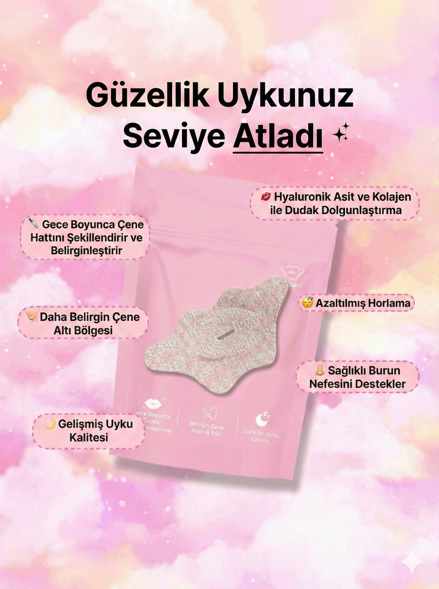 Yüz Şekillendirici & Horlama Önleyici Uyku Ağız Bandı